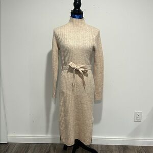 Sincerely Jules Beige Long Sleeve Knit Dress